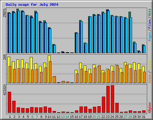 Daily usage for July 2024