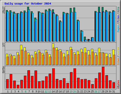 Daily usage for October 2024