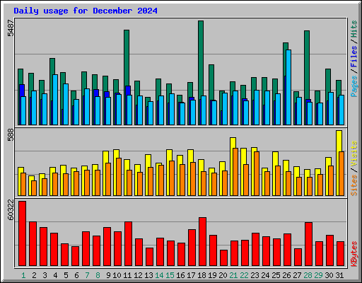 Daily usage for December 2024