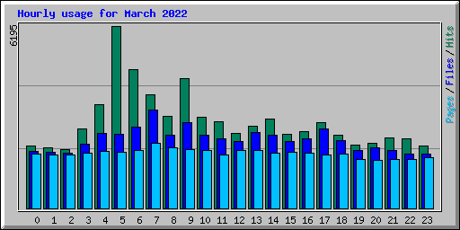 Hourly usage for March 2022