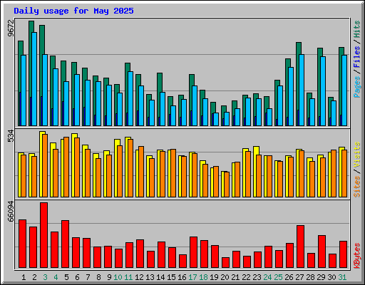 Daily usage for May 2025