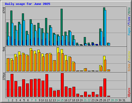 Daily usage for June 2025