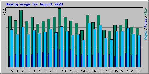 Hourly usage for August 2026